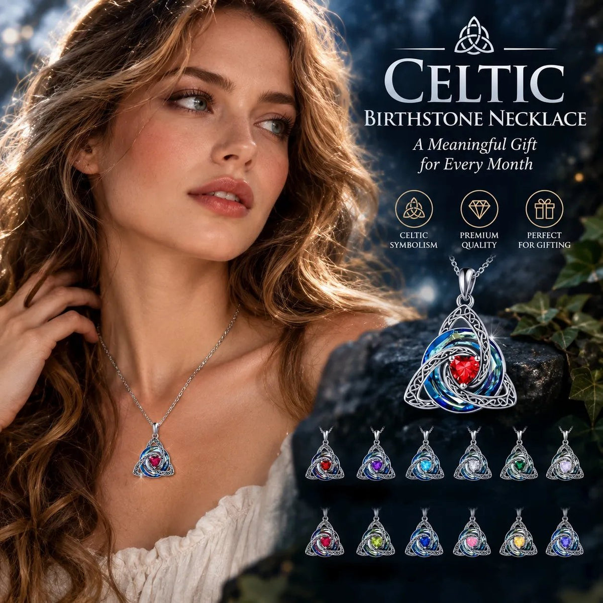 ✨Birthstone Celtic Knot Necklace for Women