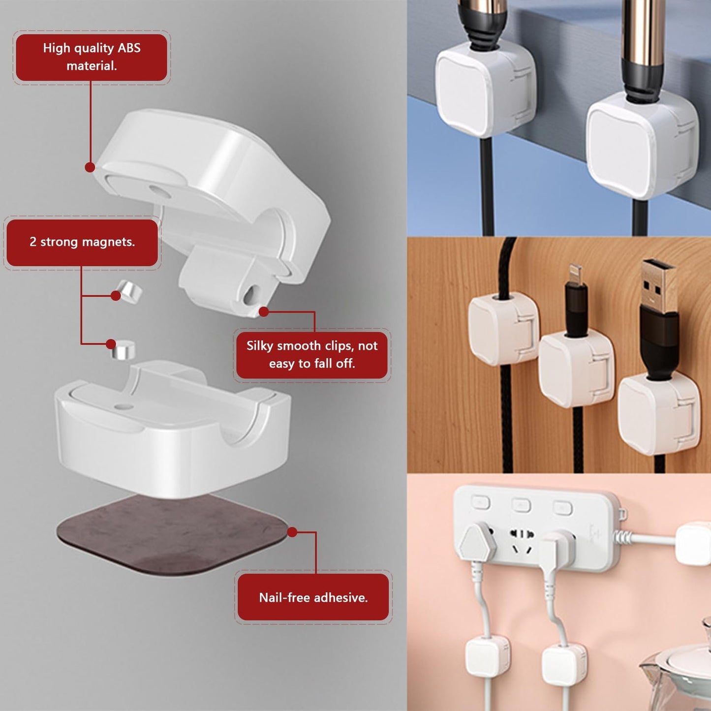 Magnetic Cable Clips (6 PCS/Set)
