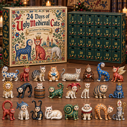 🐱🏰24 Days of Ugly Medieval Cats Advent Calendar(📦Buy 2 Sets, Get FREE Shipping)