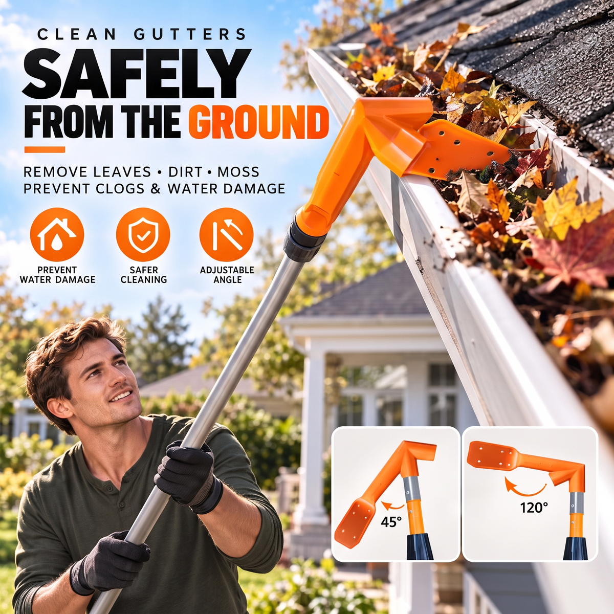 ⏰ LIMITED‑TIME 50% OFF! 🔧 No-Climb Gutter Cleaning Tool
