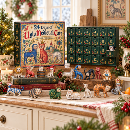 🐱🏰24 Days of Ugly Medieval Cats Advent Calendar(📦Buy 2 Sets, Get FREE Shipping)