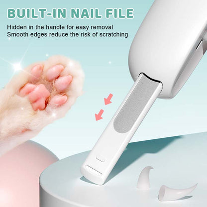 Anti-Splatter Pet Nail Clippers with Built-in File