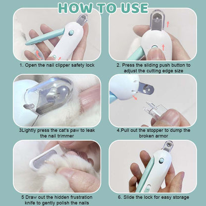 Anti-Splatter Pet Nail Clippers with Built-in File