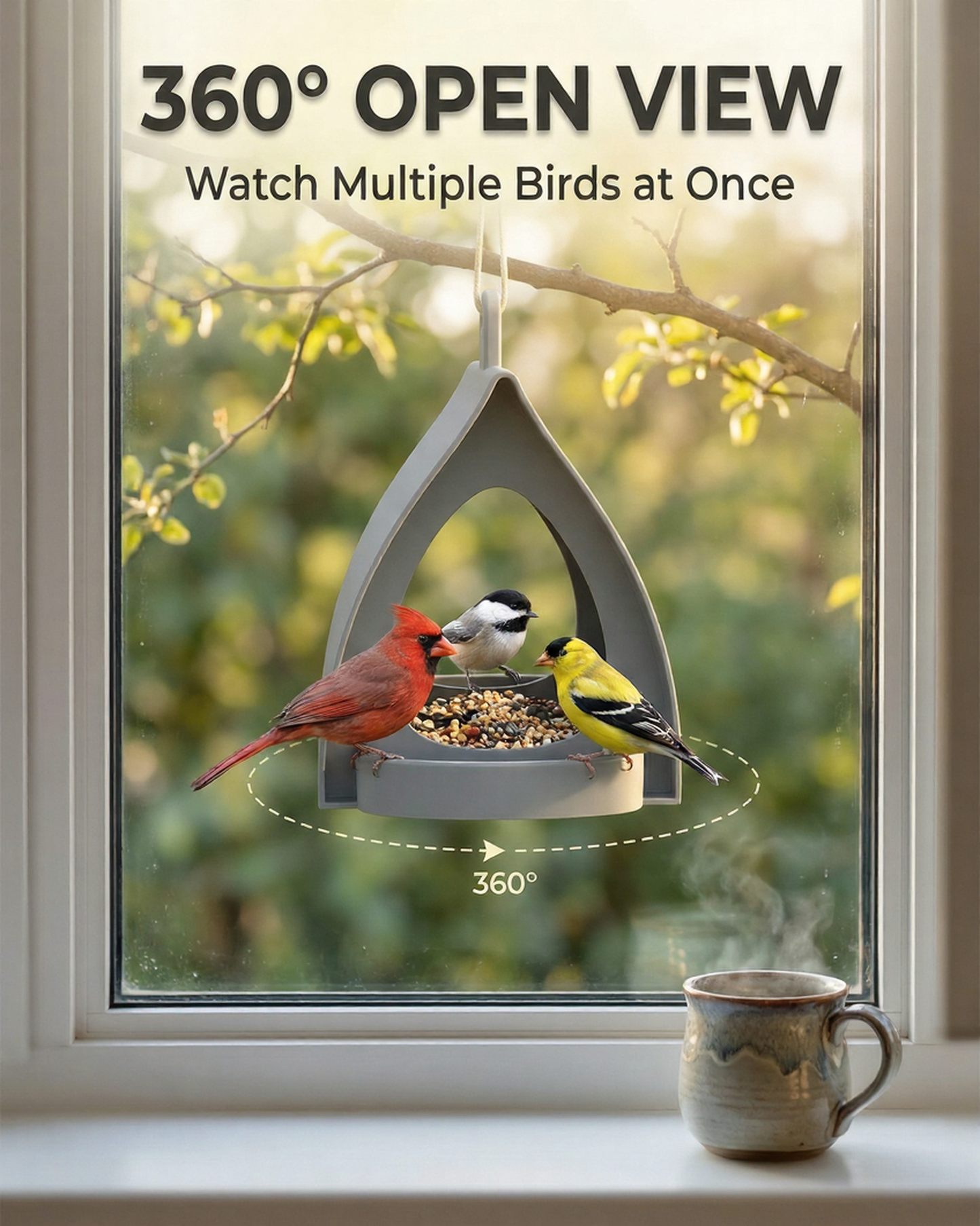 🐦 2026 New Arrival - Hanging Garden Bird Feeder with Weatherproof Roof for Wild Birds