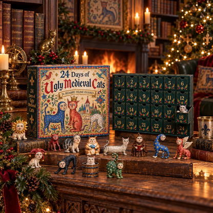 🐱🏰24 Days of Ugly Medieval Cats Advent Calendar(📦Buy 2 Sets, Get FREE Shipping)