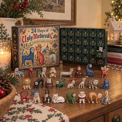 🐱🏰24 Days of Ugly Medieval Cats Advent Calendar(📦Buy 2 Sets, Get FREE Shipping)