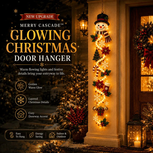 ⏳ Last Day 50% OFF – 🎄MerryCascade™ Glowing Christmas Door Hanger | 6 Festive Designs✨(📦Buy 2 Sets, Get FREE Shipping)