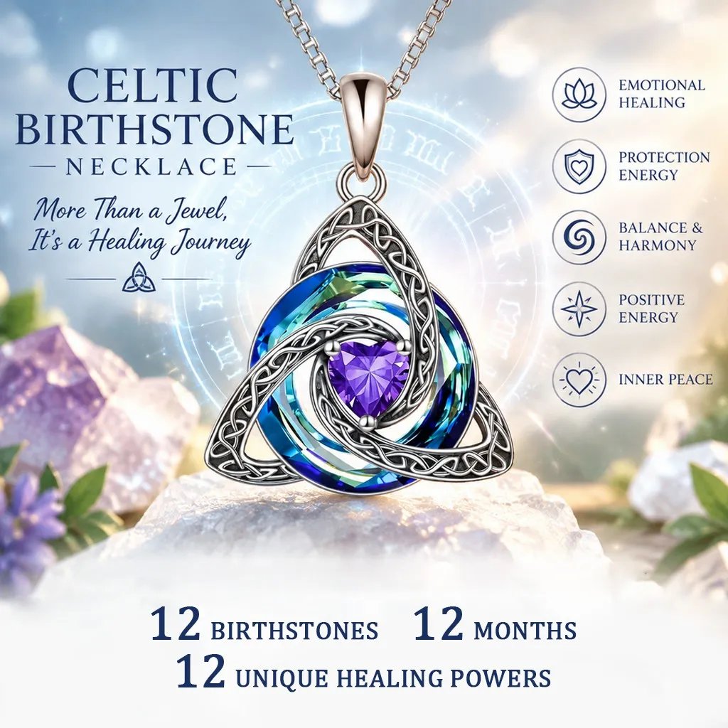 ✨Birthstone Celtic Knot Necklace for Women