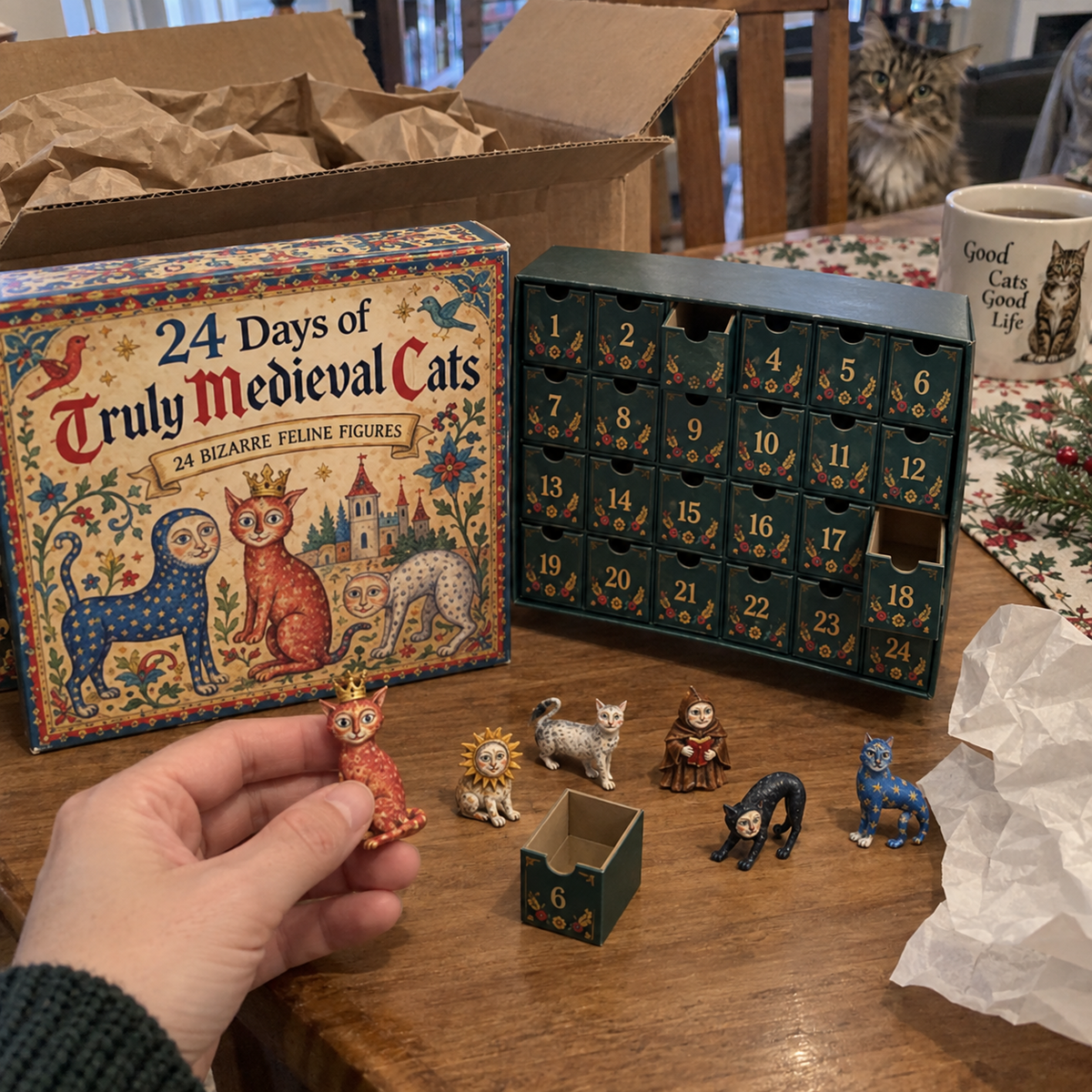 🐱🏰24 Days of Ugly Medieval Cats Advent Calendar(📦Buy 2 Sets, Get FREE Shipping)