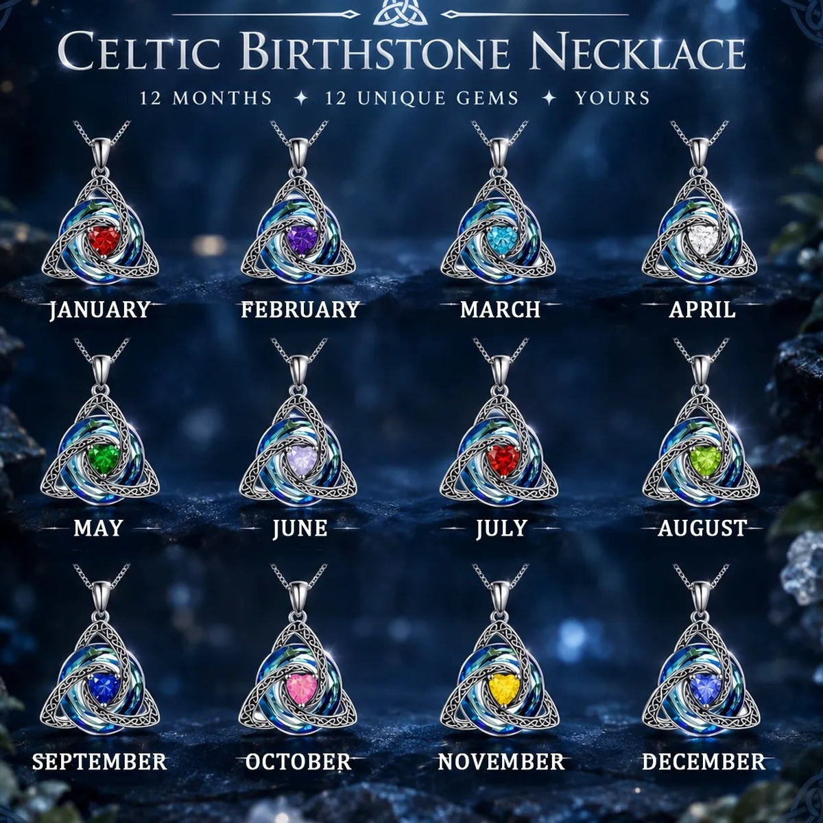 ✨Birthstone Celtic Knot Necklace for Women