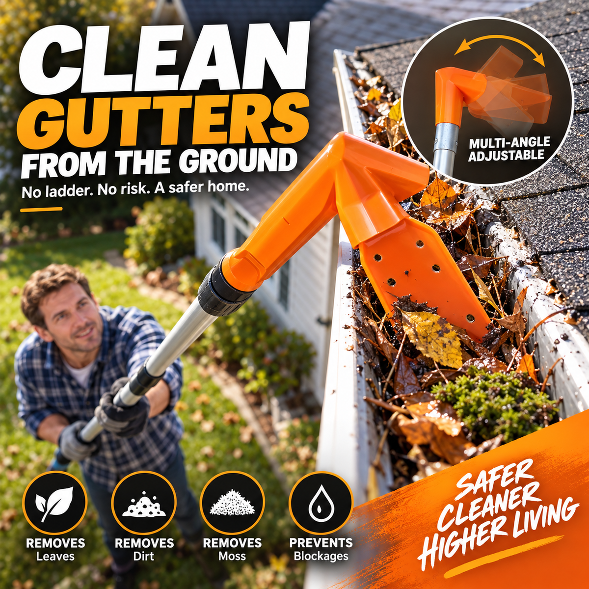 ⏰ LIMITED‑TIME 50% OFF! 🔧 No-Climb Gutter Cleaning Tool