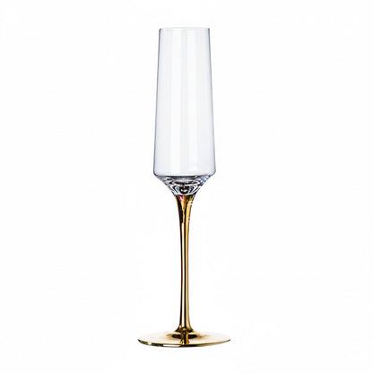 Premium Electroplated Gold Stem Crystal Glassware