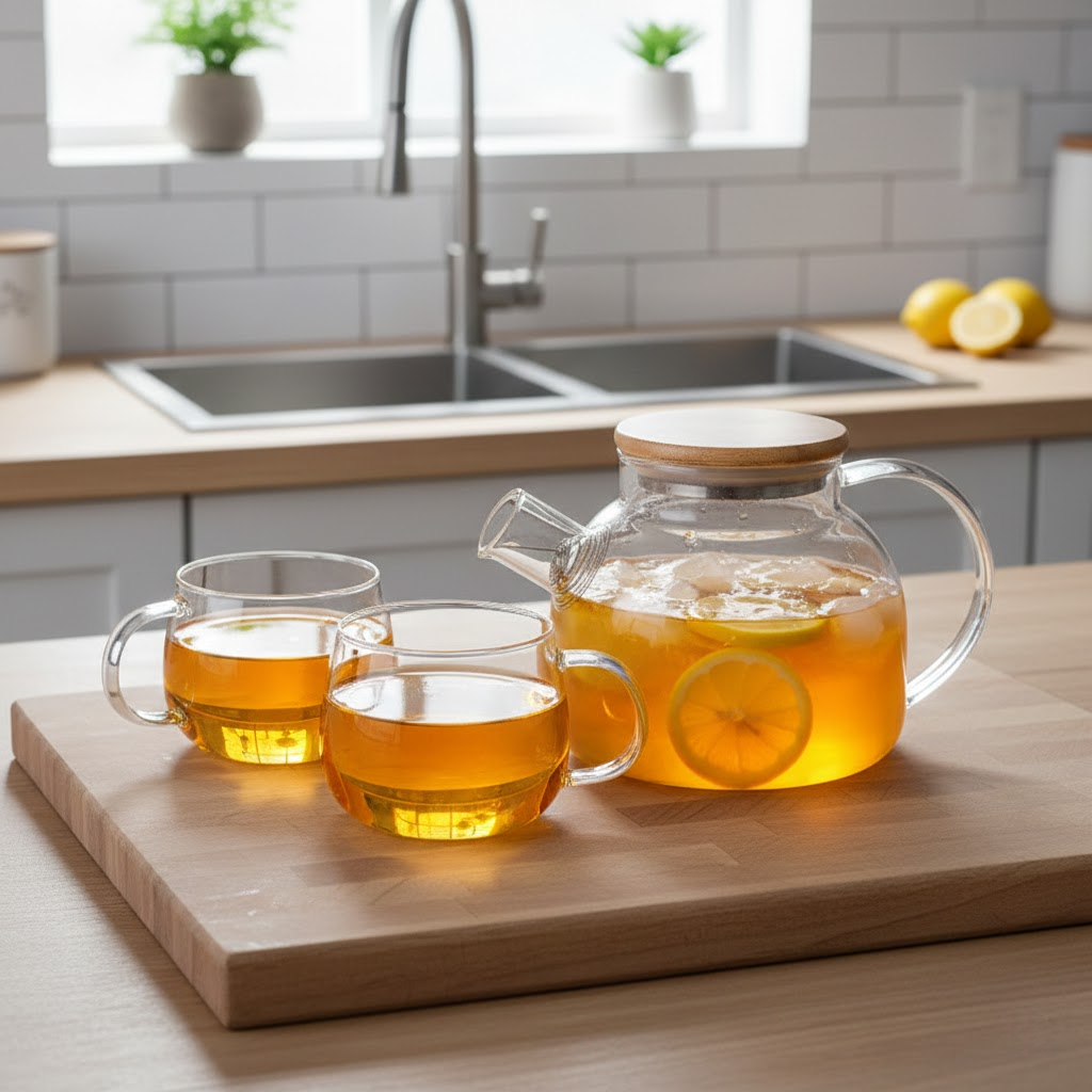 Premium Borosilicate Glass Tea and Cold Water Pitcher