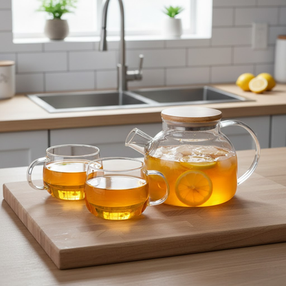 Premium Borosilicate Glass Tea and Cold Water Pitcher